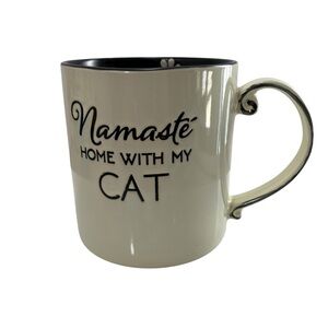 Cat‎ Lover Parent Ceramic Mug Tea Coffee Cup “Namaste Home With My Cat” Large